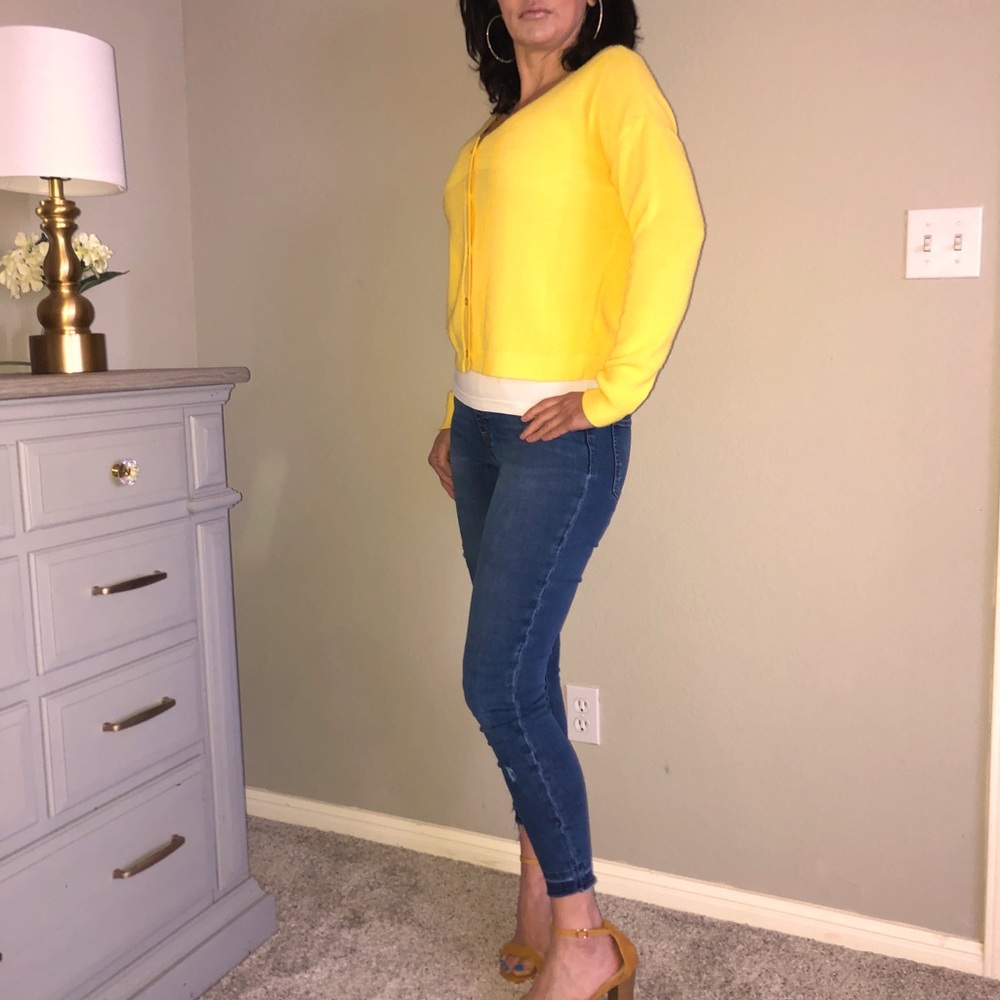 Bright Yellow Cardigan
